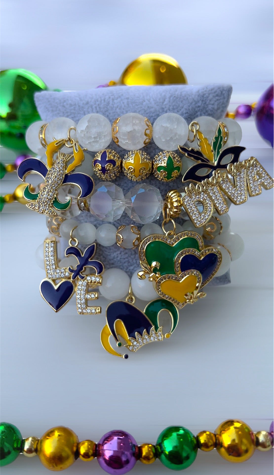 Mardi Gras Stackable Bracelets