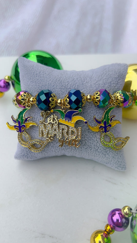 Mardi Gras Mini Charm Bracelet