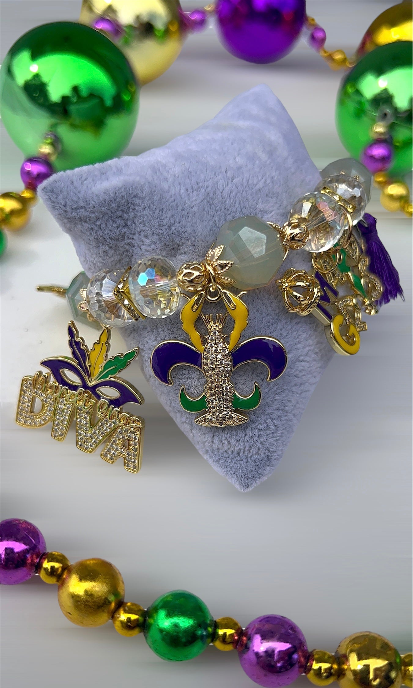 Mardi Gras Charm Bracelet