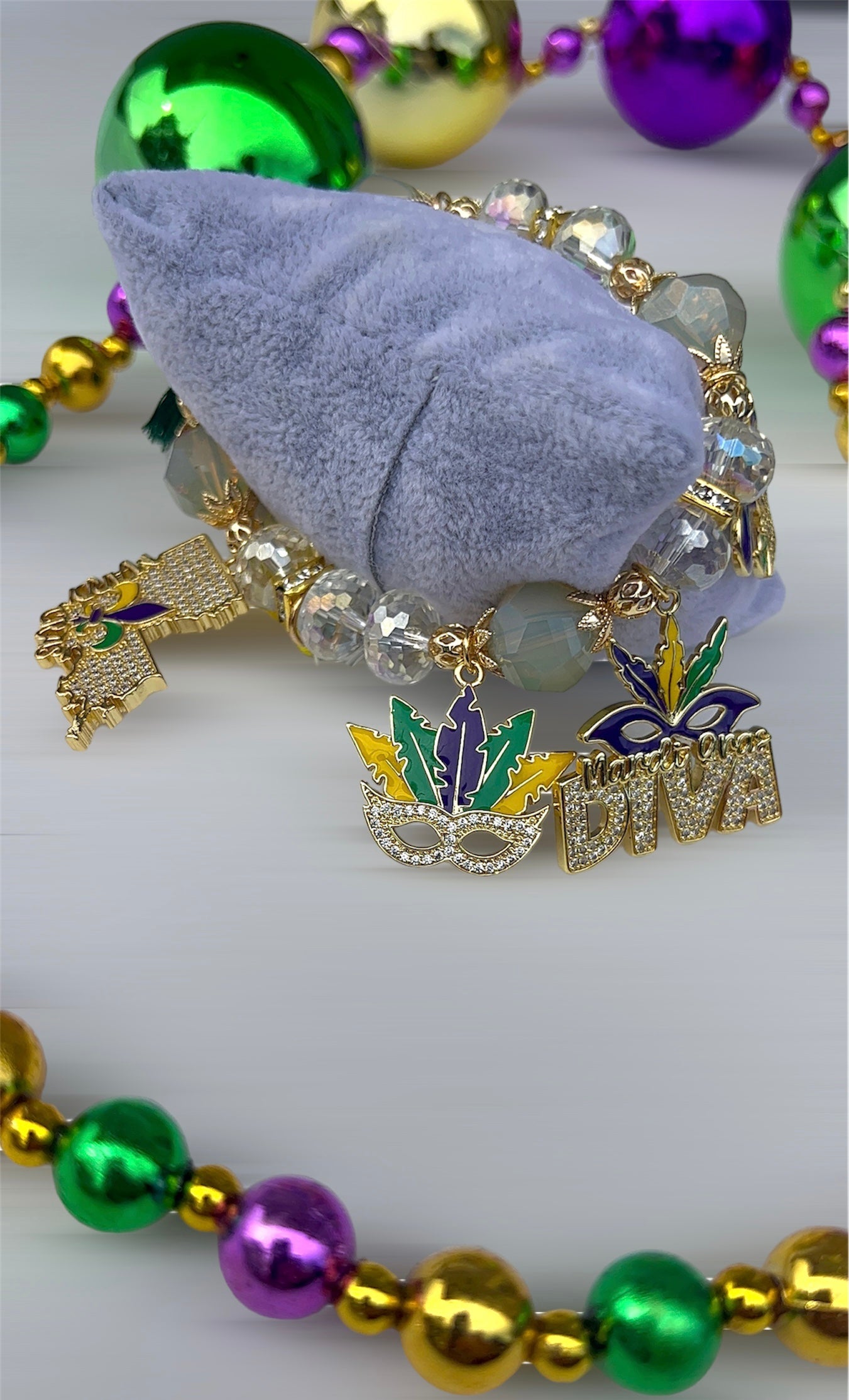 Mardi Gras Charm Bracelet