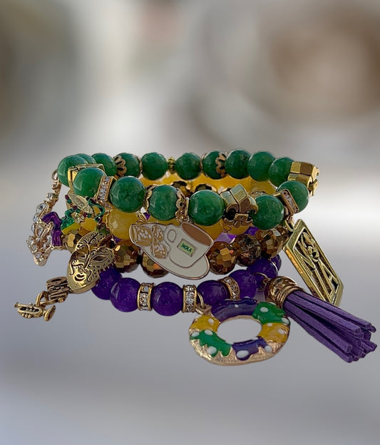 Mardi Gras Bracelet Set
